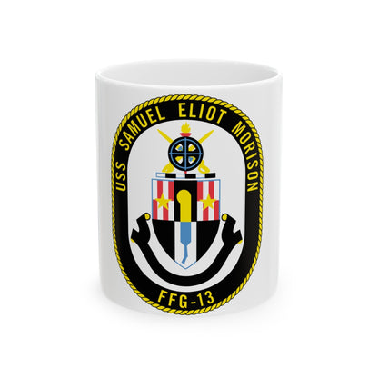 USS Samuel Elliot Morison FFG 13 (U.S. Navy) White Coffee Mug-11oz-The Sticker Space