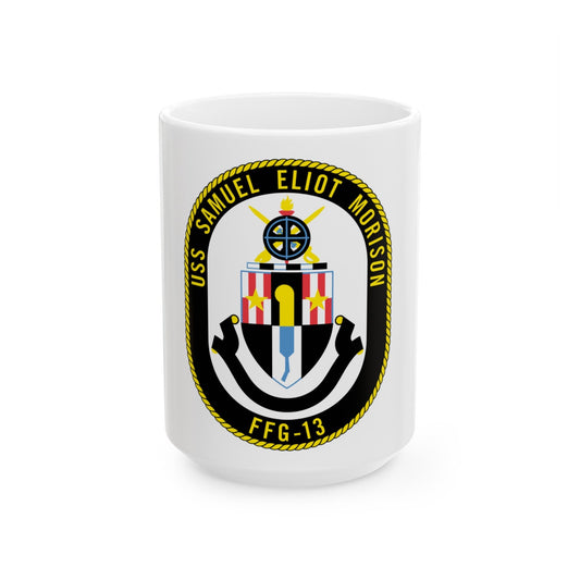 USS Samuel Elliot Morison FFG 13 (U.S. Navy) White Coffee Mug-15oz-The Sticker Space