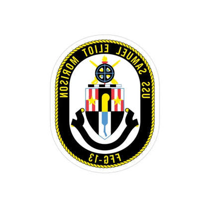 USS Samuel Elliot Morison FFG 13 (U.S. Navy) REVERSE PRINT Transparent Die-Cut STICKER 2 Inch Die-Cut Transparent - The Sticker Space