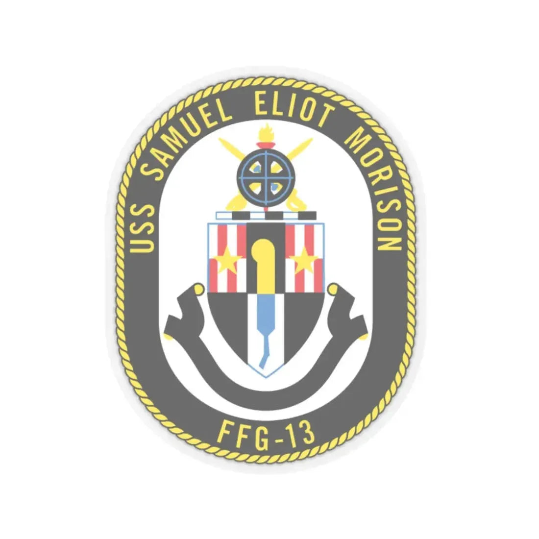 USS Samuel Elliot Morison FFG 13 (U.S. Navy) STICKER Vinyl Kiss-Cut Decal 2 Inch Transparent - The Sticker Space
