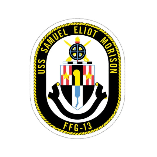 USS Samuel Elliot Morison FFG 13 (U.S. Navy) STICKER Vinyl Kiss-Cut Decal 2 Inch White - The Sticker Space