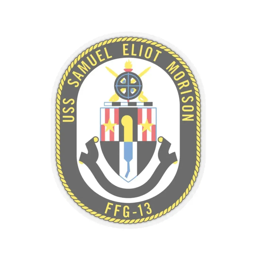 USS Samuel Elliot Morison FFG 13 (U.S. Navy) STICKER Vinyl Kiss-Cut Decal 3 Inch Transparent - The Sticker Space