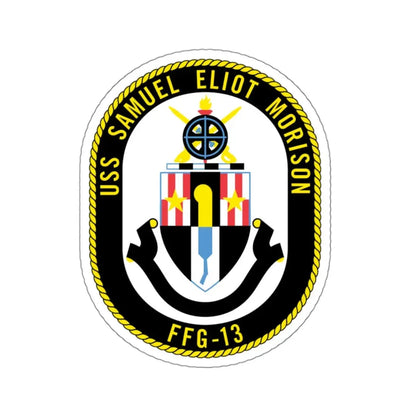USS Samuel Elliot Morison FFG 13 (U.S. Navy) STICKER Vinyl Kiss-Cut Decal 3 Inch White - The Sticker Space