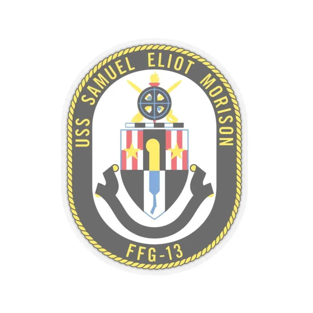 USS Samuel Elliot Morison FFG 13 (U.S. Navy) STICKER Vinyl Kiss-Cut Decal 4 Inch Transparent - The Sticker Space