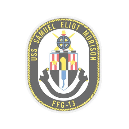 USS Samuel Elliot Morison FFG 13 (U.S. Navy) STICKER Vinyl Kiss-Cut Decal 4 Inch Transparent - The Sticker Space