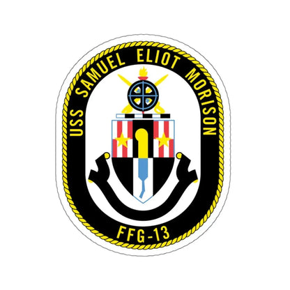 USS Samuel Elliot Morison FFG 13 (U.S. Navy) STICKER Vinyl Kiss-Cut Decal 4 Inch White - The Sticker Space