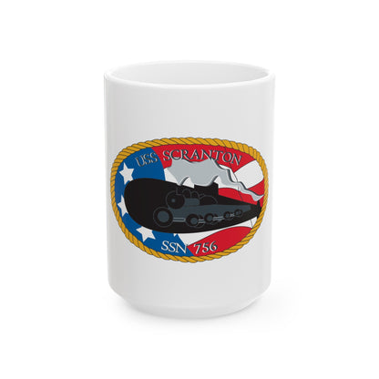 USS Scranton SSN 756 (U.S. Navy) White Coffee Mug-15oz-The Sticker Space