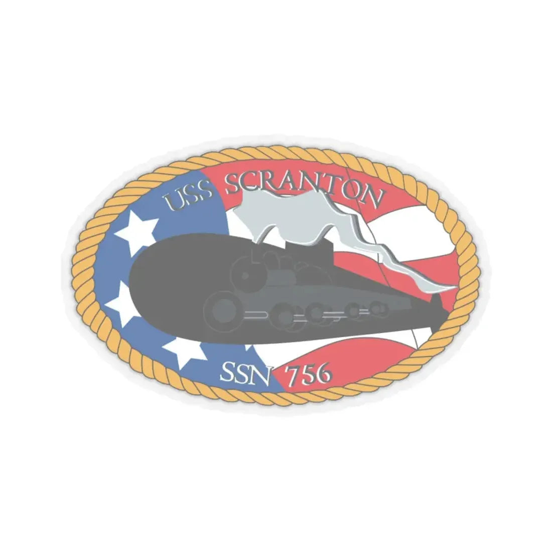 USS Scranton SSN 756 (U.S. Navy) STICKER Vinyl Kiss-Cut Decal 6 Inch Transparent - The Sticker Space
