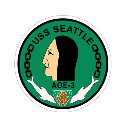 USS Seattle AOE 3 (U.S. Navy) STICKER Vinyl Die-Cut Decal 3 Inch - The Sticker Space