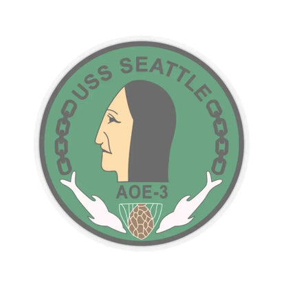 USS Seattle AOE 3 (U.S. Navy) STICKER Vinyl Kiss-Cut Decal 2 Inch Transparent - The Sticker Space