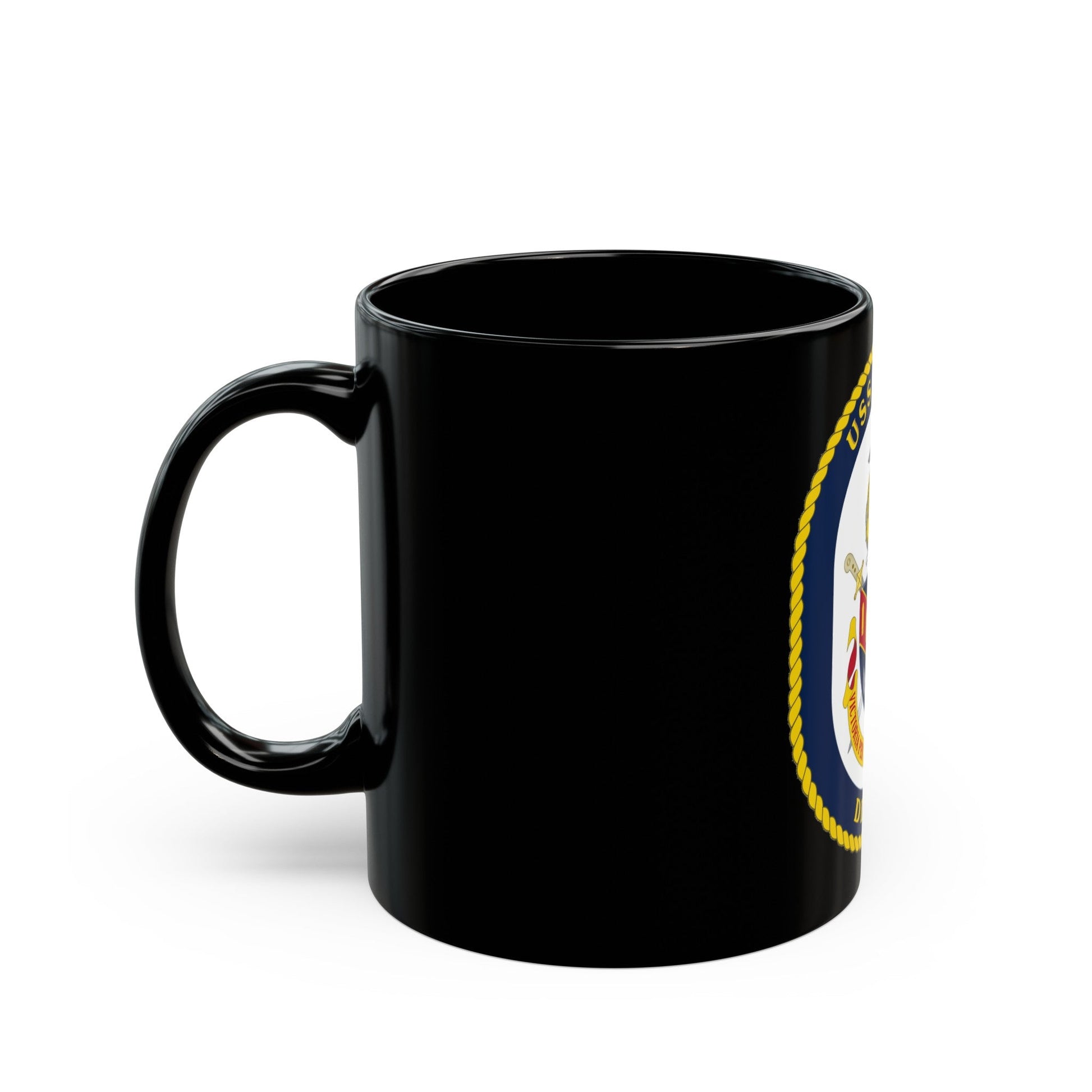 USS Shoup DDG 86 Crest (U.S. Navy) Black Coffee Mug-The Sticker Space