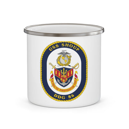 USS Shoup DDG 86 Crest (U.S. Navy) Enamel Mug 12oz-12oz-The Sticker Space