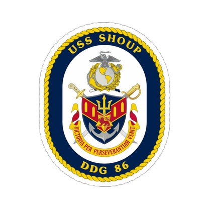 USS Shoup DDG 86 Crest (U.S. Navy) STICKER Vinyl Die-Cut Decal-4 Inch-The Sticker Space