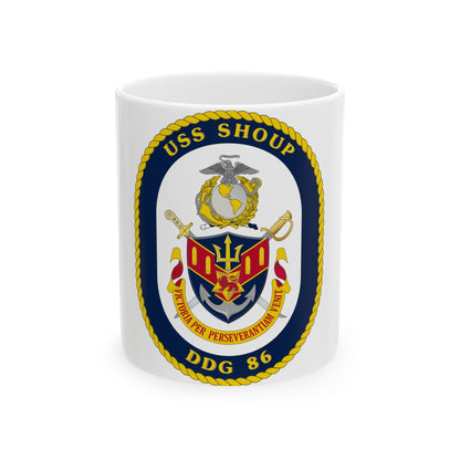 USS Shoup DDG 86 Crest (U.S. Navy) White Coffee Mug-11oz-The Sticker Space