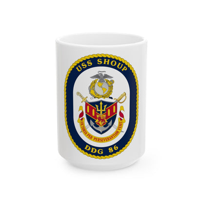 USS Shoup DDG 86 Crest (U.S. Navy) White Coffee Mug-15oz-The Sticker Space