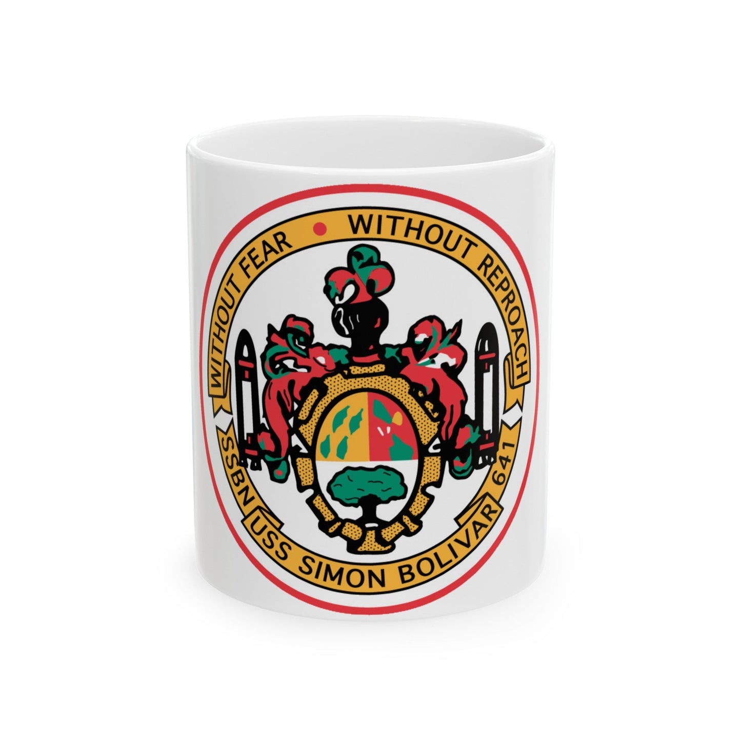 USS Simon Bolivar SSBN 641 (U.S. Navy) White Coffee Mug-11oz-The Sticker Space