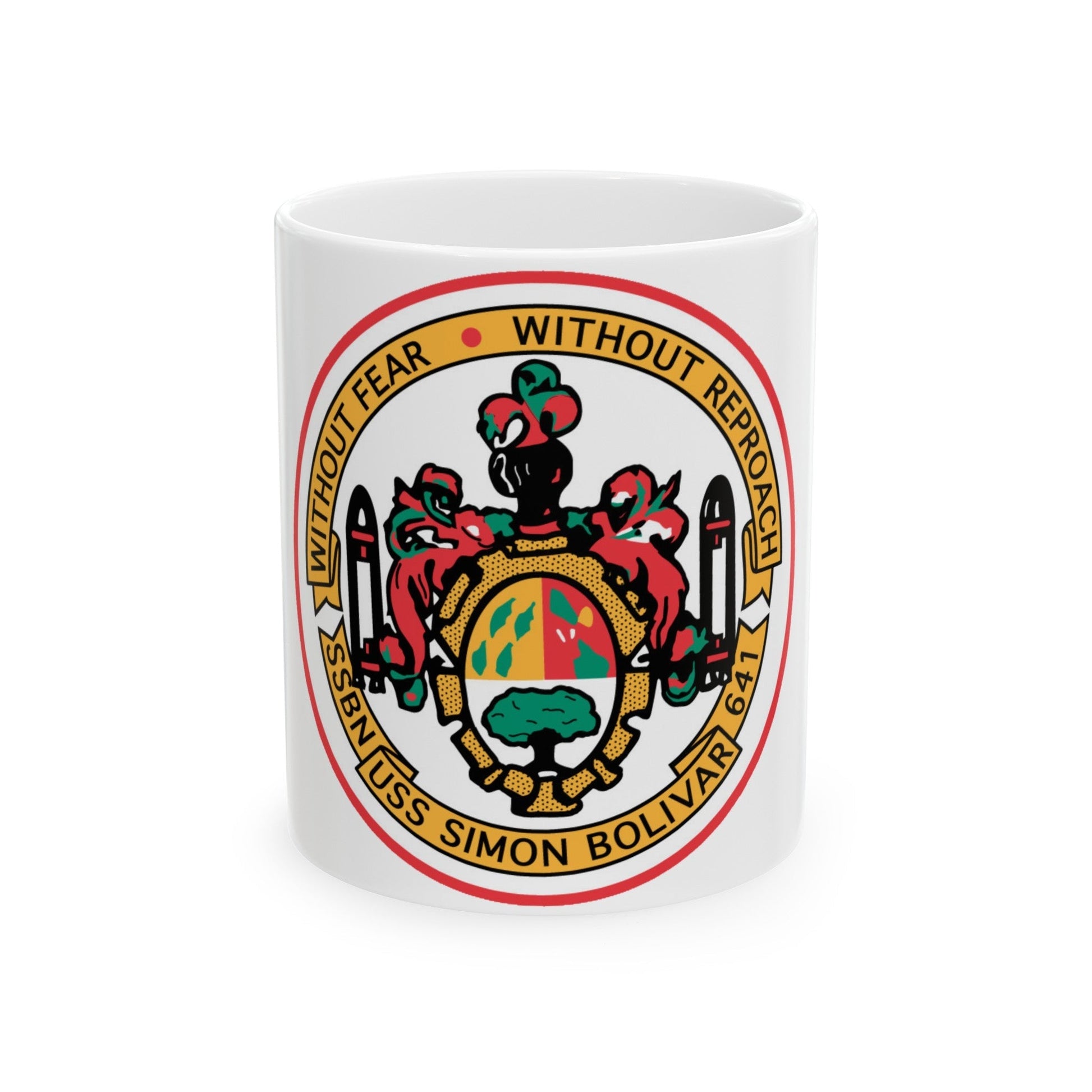 USS Simon Bolivar SSBN 641 (U.S. Navy) White Coffee Mug-11oz-The Sticker Space