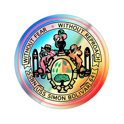 USS Simon Bolivar SSBN 641 (U.S. Navy) Holographic STICKER Die-Cut Vinyl Decal 2 Inch Holographic - The Sticker Space