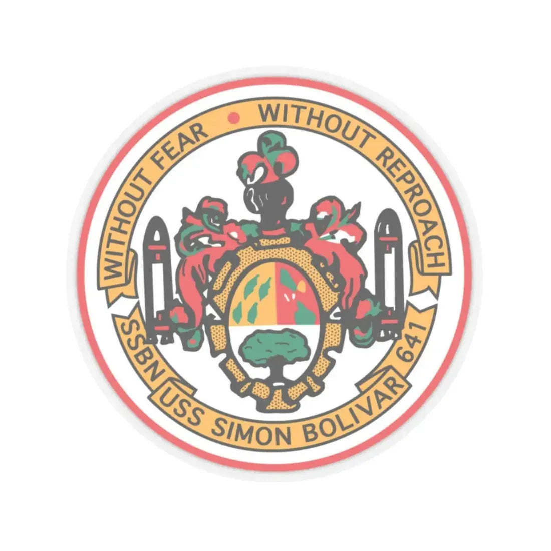 USS Simon Bolivar SSBN 641 (U.S. Navy) STICKER Vinyl Kiss-Cut Decal 2 Inch Transparent - The Sticker Space