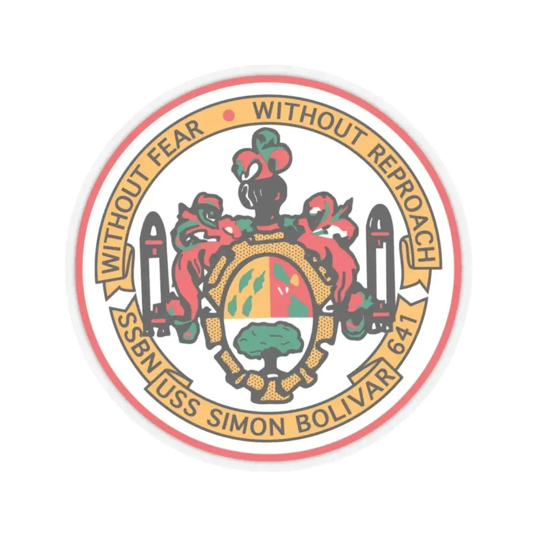 USS Simon Bolivar SSBN 641 (U.S. Navy) STICKER Vinyl Kiss-Cut Decal 3 Inch Transparent - The Sticker Space