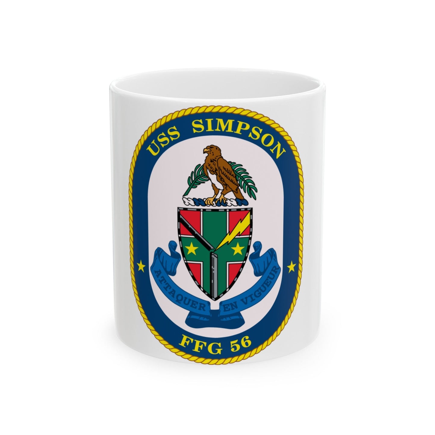 USS Simpson (U.S. Navy) White Coffee Mug-11oz-The Sticker Space