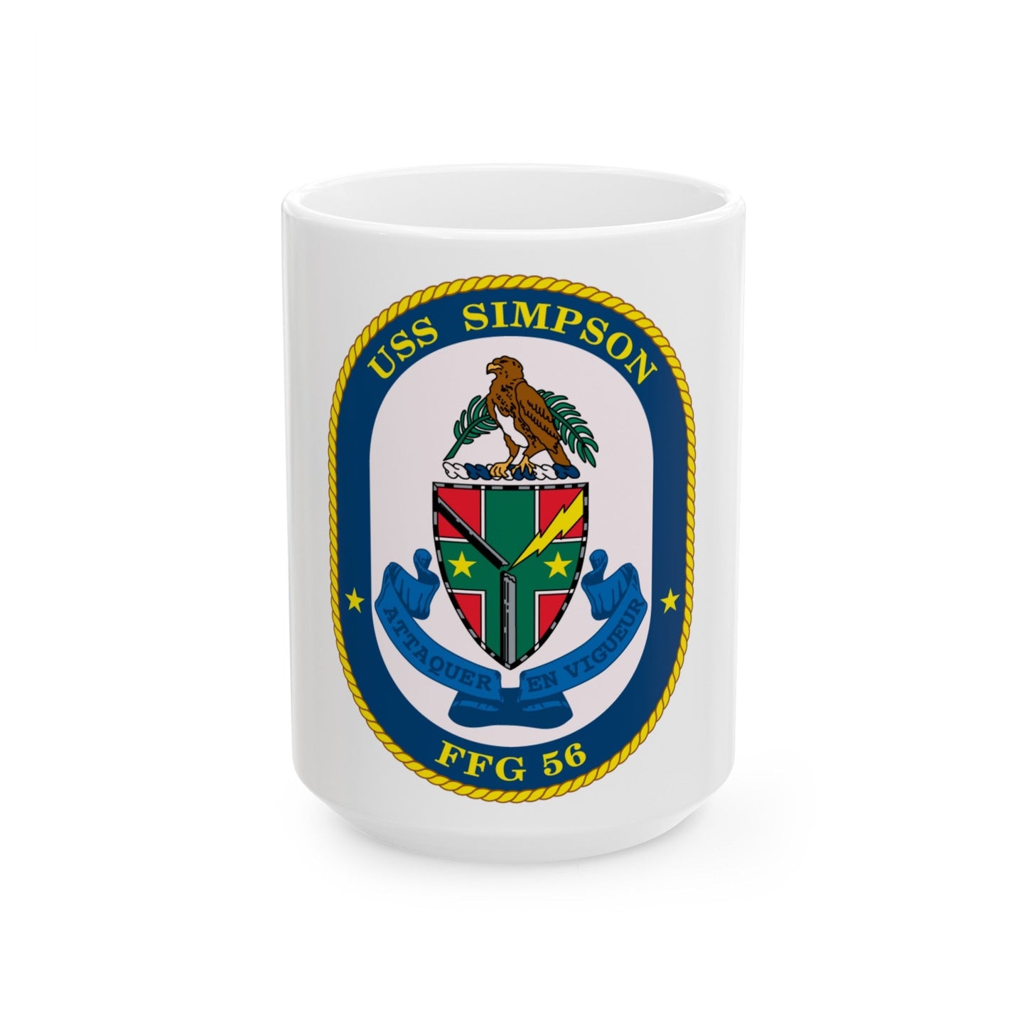 USS Simpson (U.S. Navy) White Coffee Mug-15oz-The Sticker Space