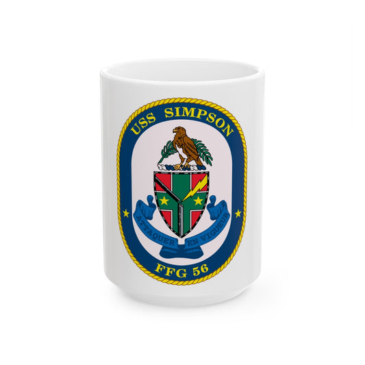 USS Simpson (U.S. Navy) White Coffee Mug-15oz-The Sticker Space