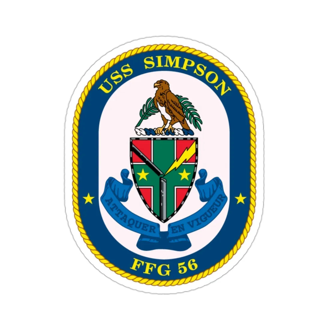 USS Simpson (U.S. Navy) STICKER Vinyl Die-Cut Decal 2 Inch - The Sticker Space
