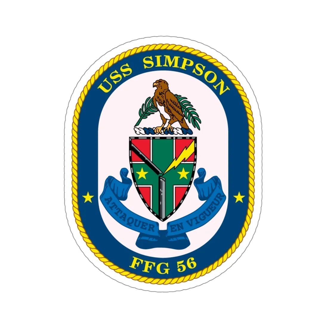 USS Simpson (U.S. Navy) STICKER Vinyl Die-Cut Decal 5 Inch - The Sticker Space
