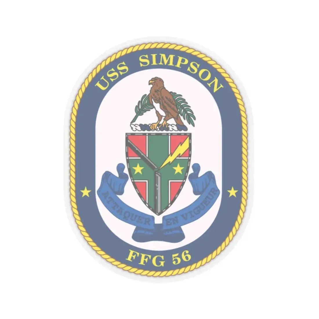 USS Simpson (U.S. Navy) STICKER Vinyl Kiss-Cut Decal 2 Inch Transparent - The Sticker Space