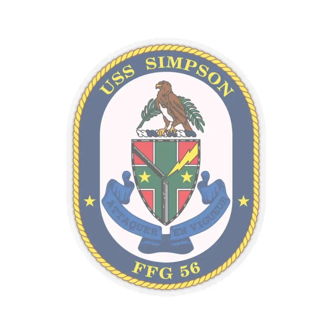 USS Simpson (U.S. Navy) STICKER Vinyl Kiss-Cut Decal 4 Inch Transparent - The Sticker Space