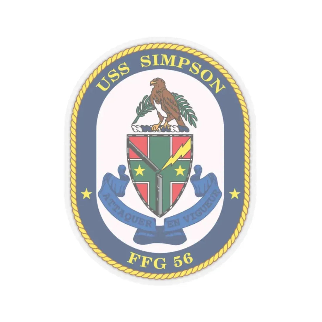 USS Simpson (U.S. Navy) STICKER Vinyl Kiss-Cut Decal 6 Inch Transparent - The Sticker Space