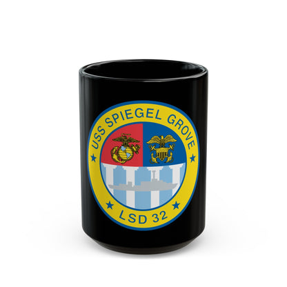 USS Spiegel Grove LSD 32 (U.S. Navy) Black Coffee Mug-15oz-The Sticker Space