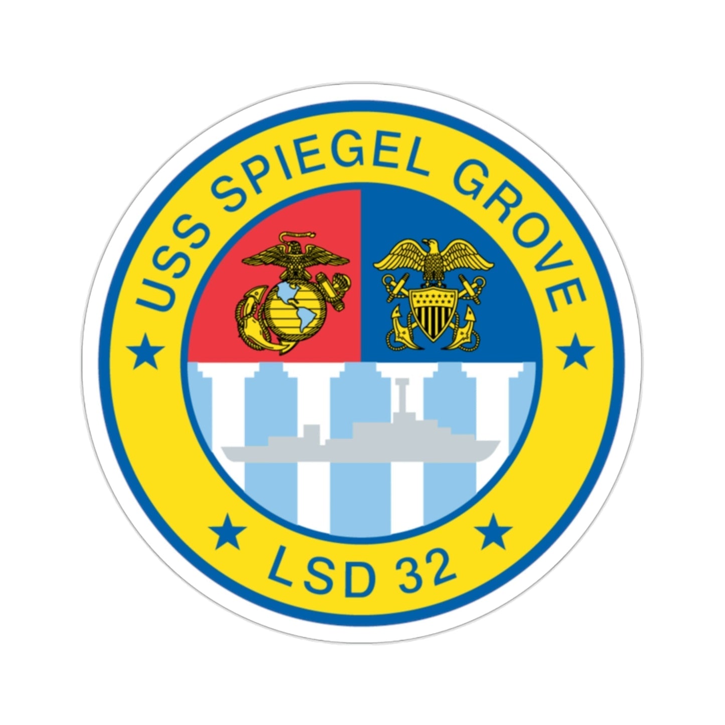 USS Spiegel Grove LSD 32 (U.S. Navy) STICKER Vinyl Die-Cut Decal-2 Inch-The Sticker Space