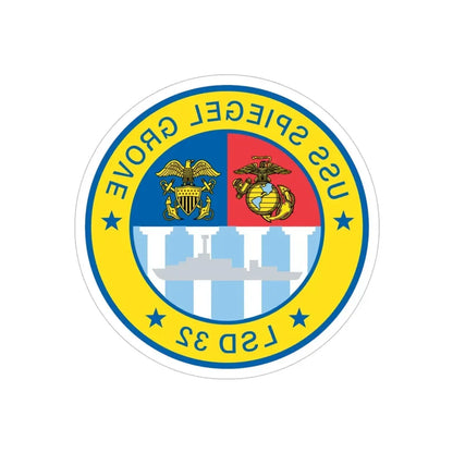 USS Spiegel Grove LSD 32 (U.S. Navy) REVERSE PRINT Transparent Die-Cut STICKER 6 Inch Die-Cut Transparent - The Sticker Space