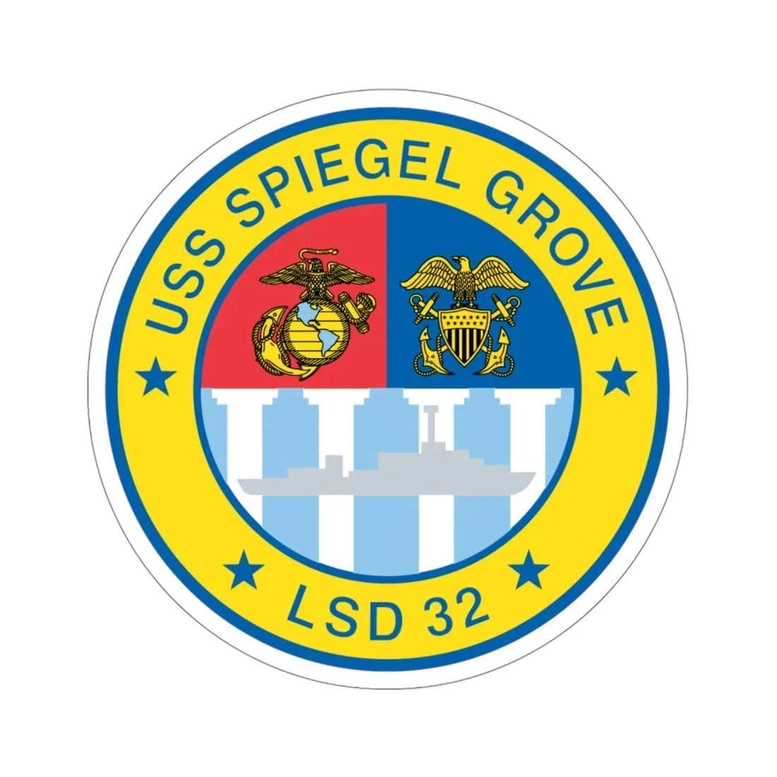USS Spiegel Grove LSD 32 (U.S. Navy) STICKER Vinyl Die-Cut Decal 4 Inch - The Sticker Space