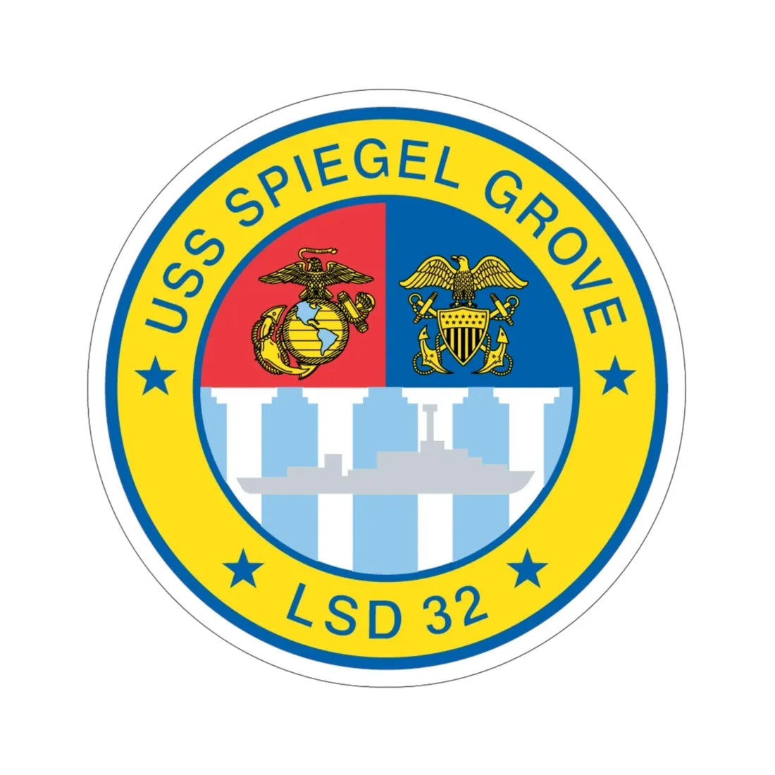 USS Spiegel Grove LSD 32 (U.S. Navy) STICKER Vinyl Die-Cut Decal 6 Inch - The Sticker Space