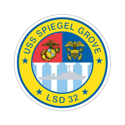USS Spiegel Grove LSD 32 (U.S. Navy) STICKER Vinyl Kiss-Cut Decal 3 Inch White - The Sticker Space