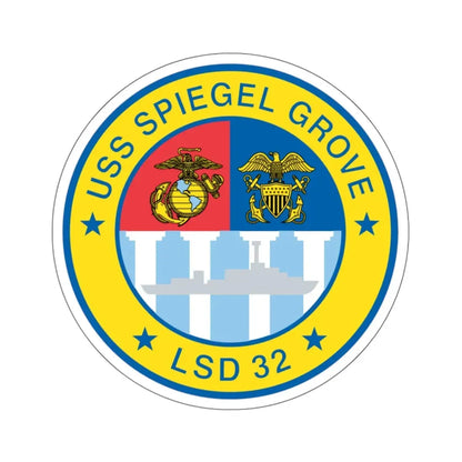 USS Spiegel Grove LSD 32 (U.S. Navy) STICKER Vinyl Kiss-Cut Decal 6 Inch White - The Sticker Space