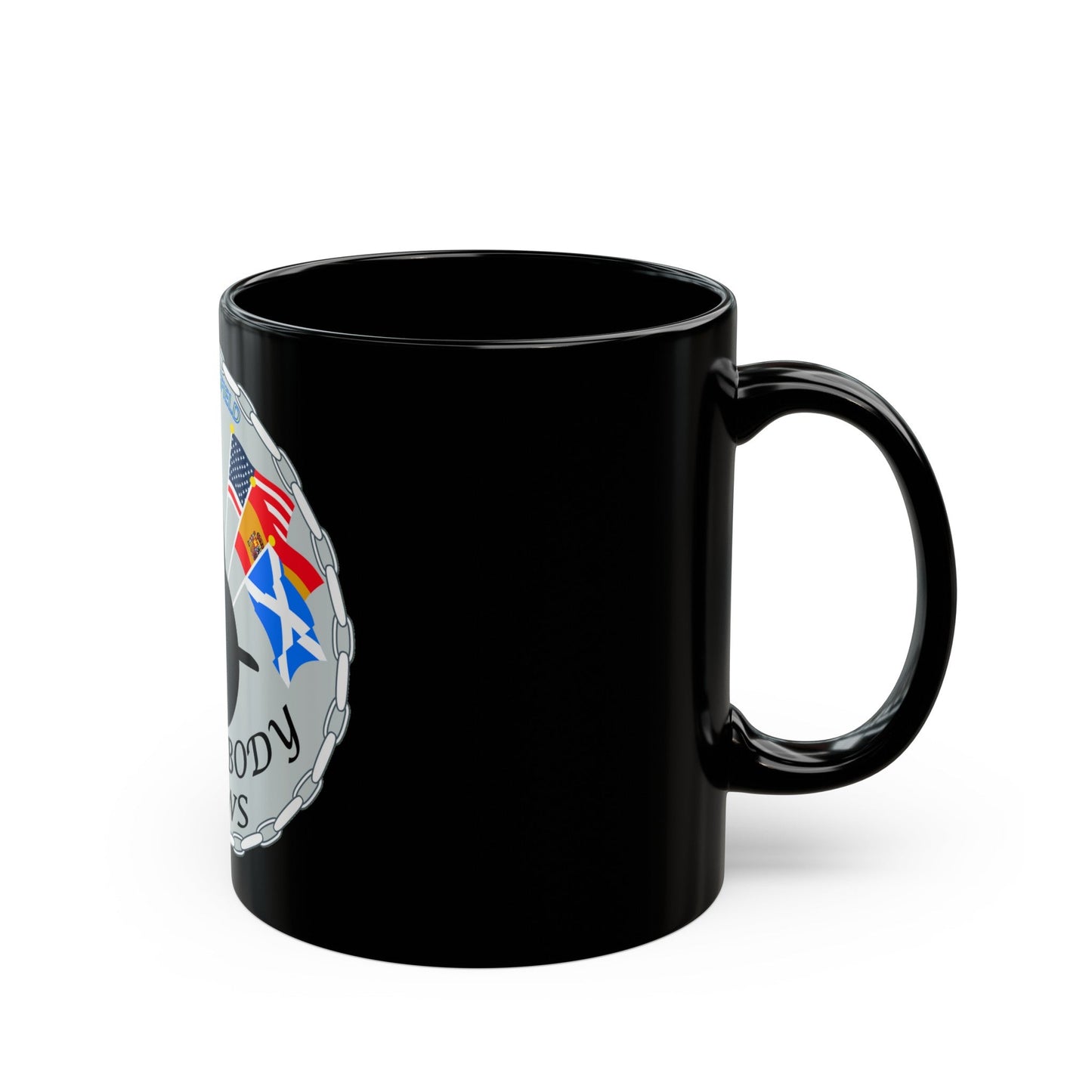 USS Springfield Everybody Rows (U.S. Navy) Black Coffee Mug-The Sticker Space