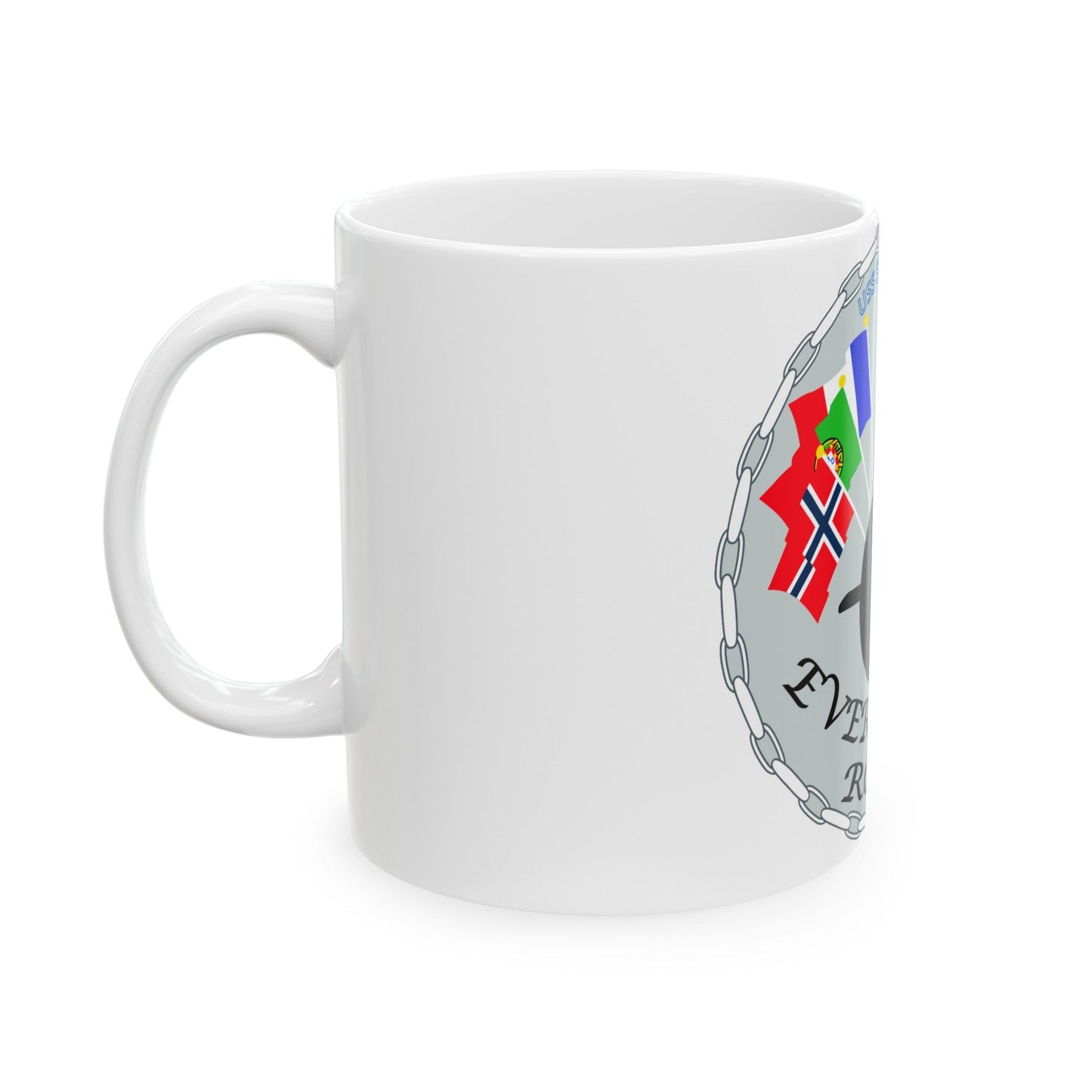 USS Springfield Everybody Rows (U.S. Navy) White Coffee Mug-The Sticker Space