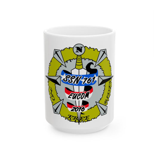 USS Springfield SSN 761 (U.S. Navy) White Coffee Mug-15oz-The Sticker Space