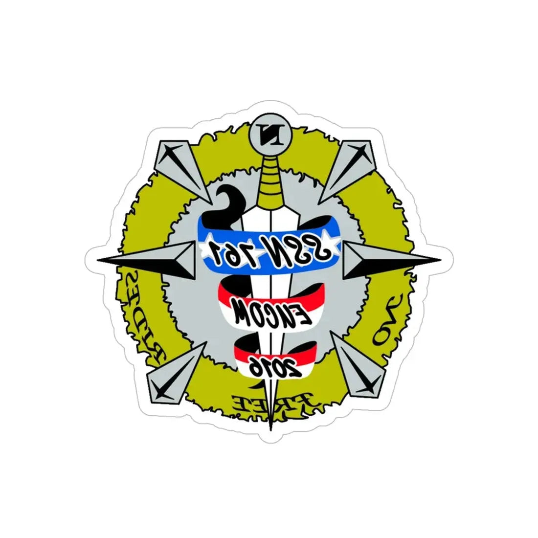 USS Springfield SSN 761 (U.S. Navy) REVERSE PRINT Transparent Die-Cut STICKER 5 Inch Die-Cut Transparent - The Sticker Space