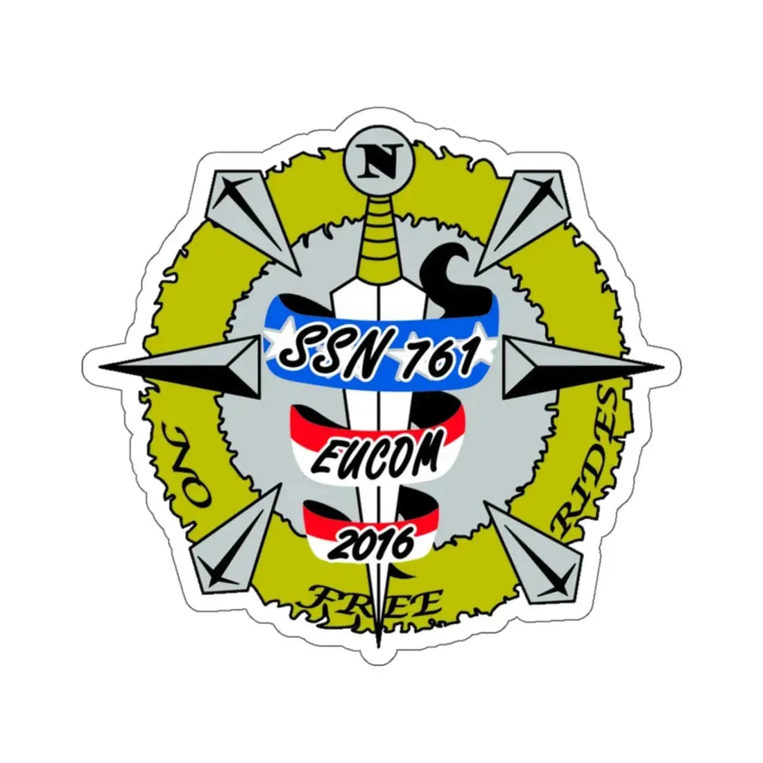 USS Springfield SSN 761 (U.S. Navy) STICKER Vinyl Kiss-Cut Decal 6 Inch White - The Sticker Space