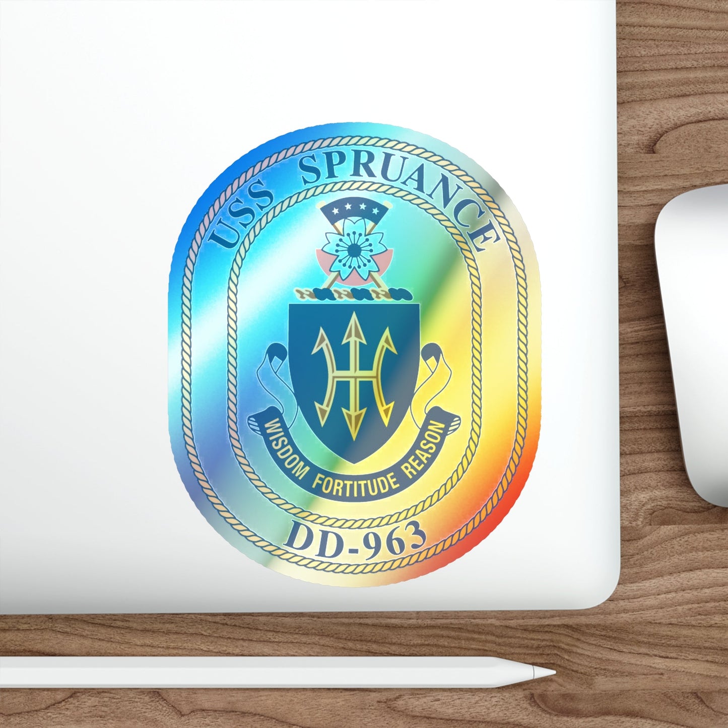 USS Spruance DD 963 (U.S. Navy) Holographic STICKER Die-Cut Vinyl Decal-The Sticker Space