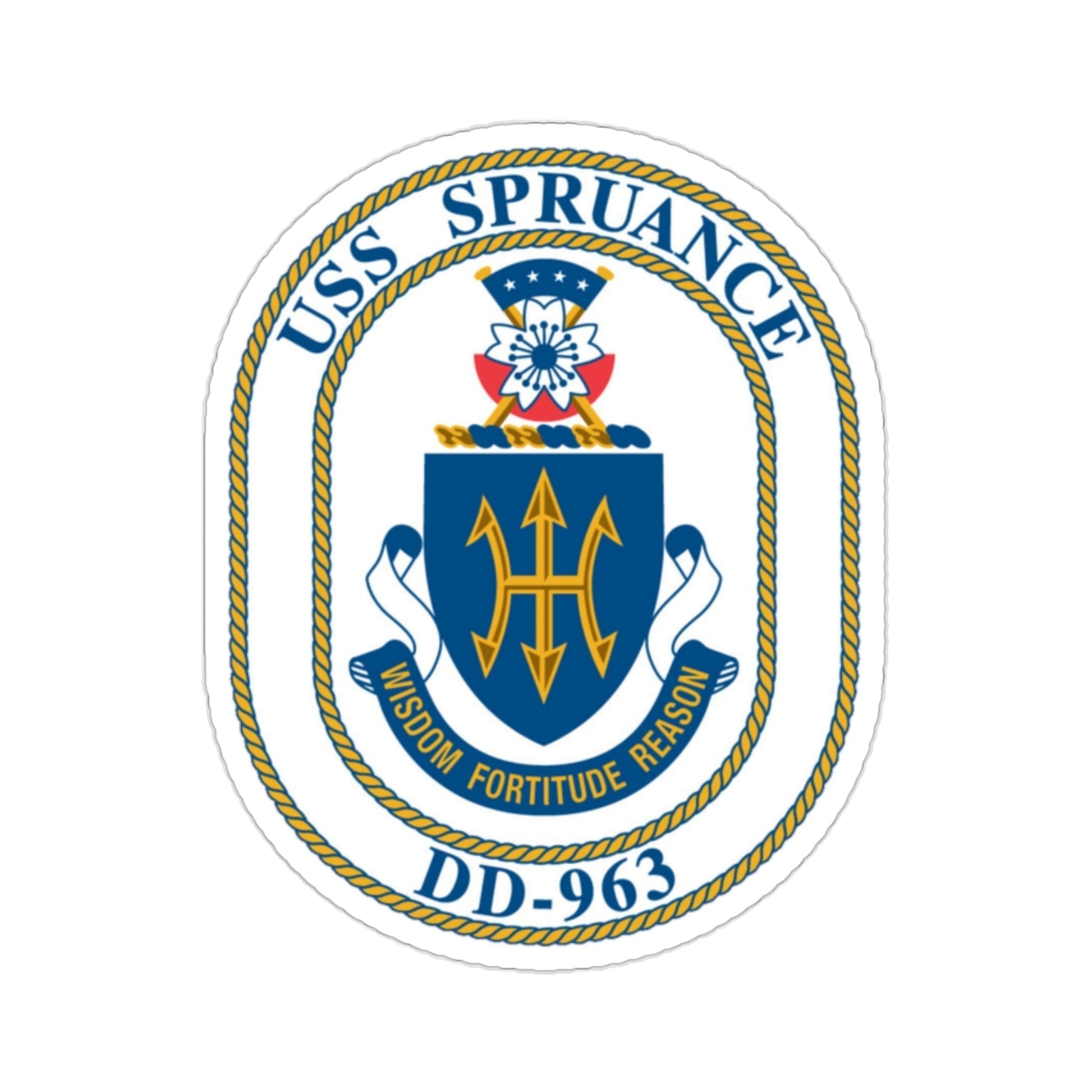 USS Spruance DD 963 (U.S. Navy) STICKER Vinyl Die-Cut Decal-2 Inch-The Sticker Space