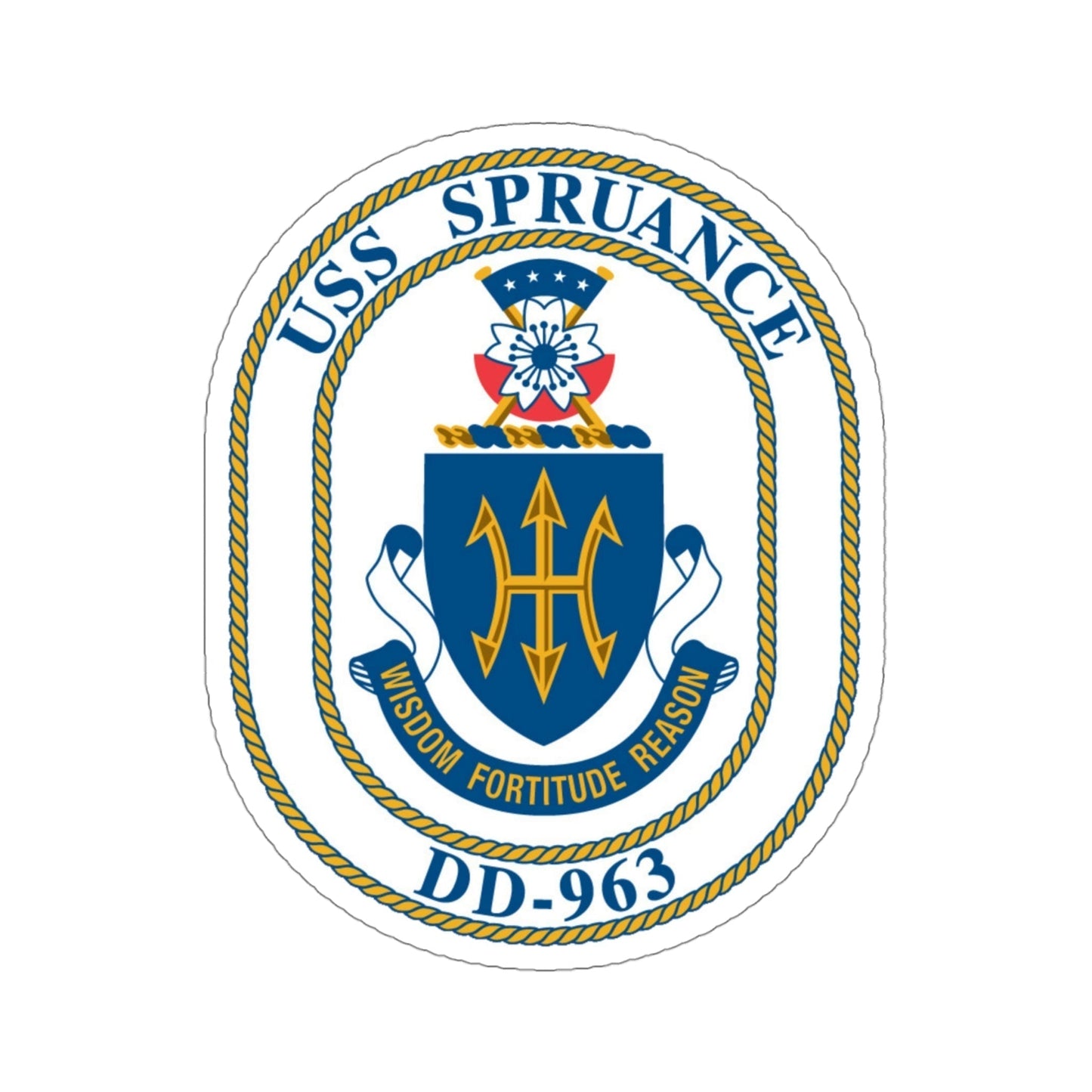 USS Spruance DD 963 (U.S. Navy) STICKER Vinyl Die-Cut Decal-4 Inch-The Sticker Space