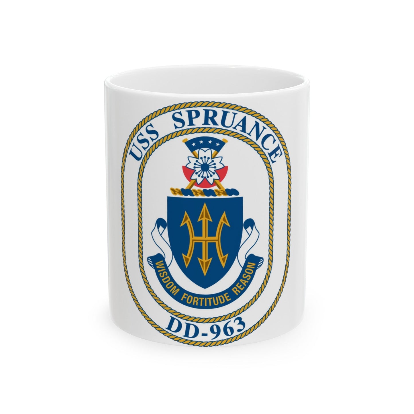 USS Spruance DD 963 (U.S. Navy) White Coffee Mug-11oz-The Sticker Space