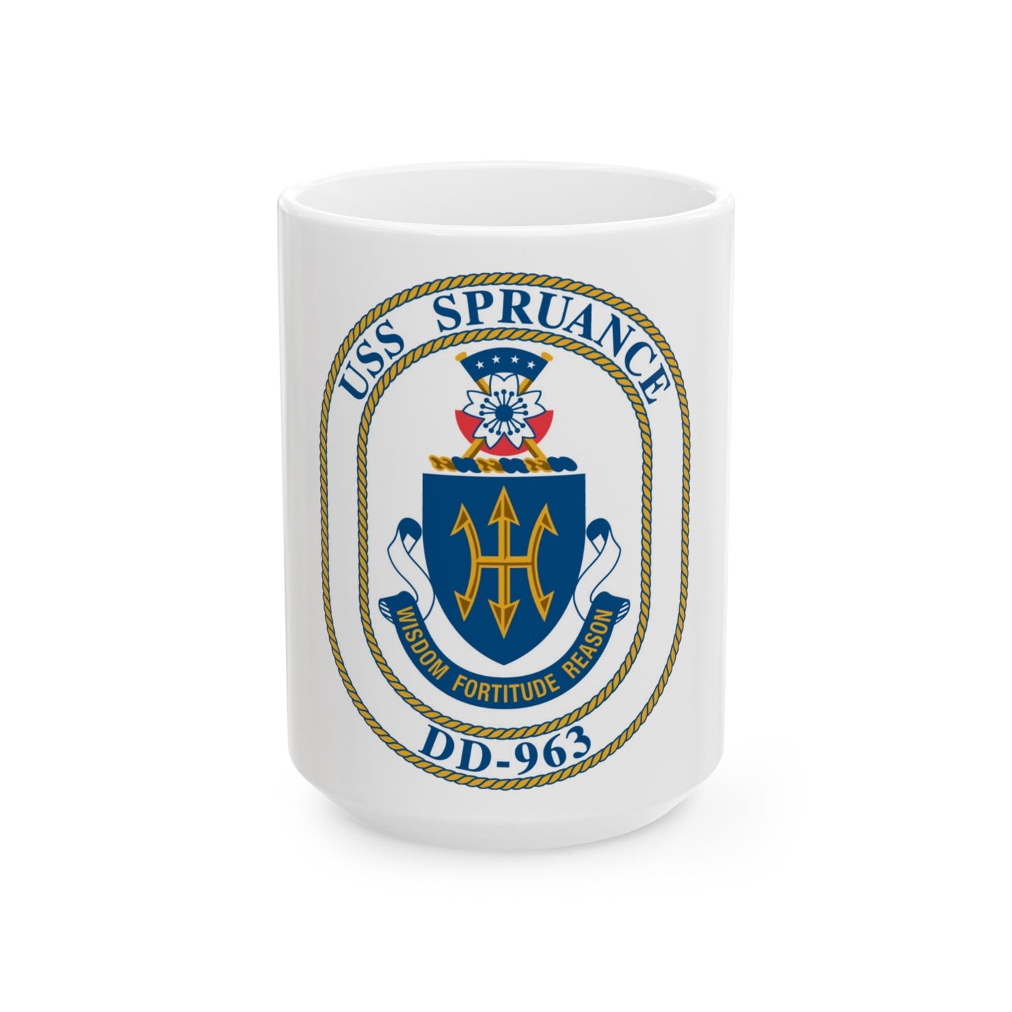 USS Spruance DD 963 (U.S. Navy) White Coffee Mug-15oz-The Sticker Space