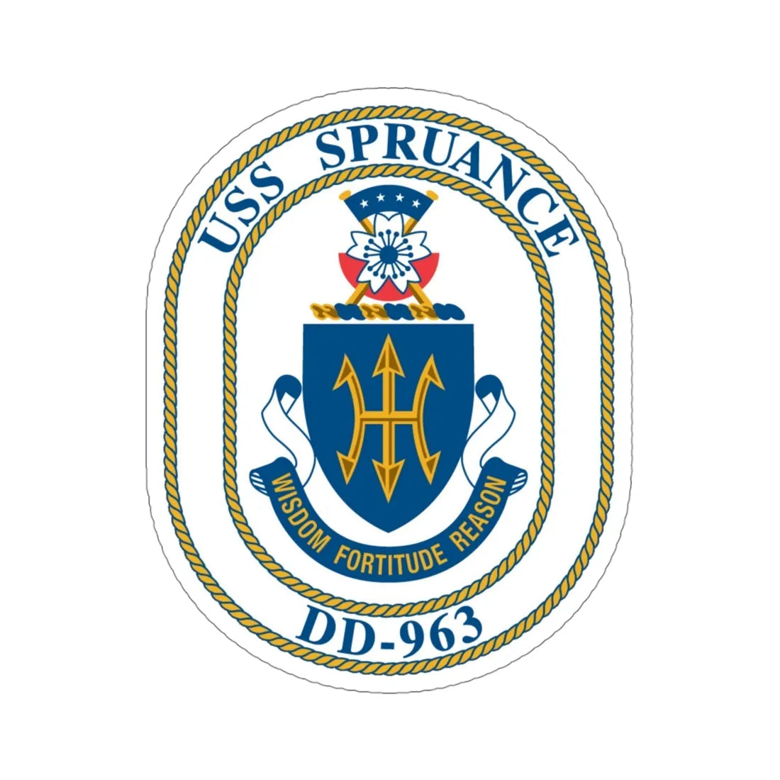 USS Spruance DD 963 (U.S. Navy) STICKER Vinyl Die-Cut Decal 4 Inch - The Sticker Space
